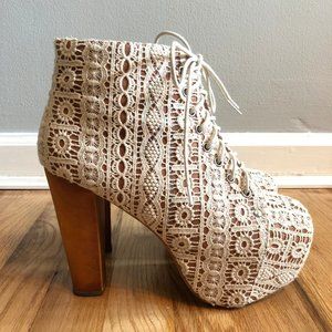 Jeffrey Campbell Lita-Mac Ivory Lace size 8